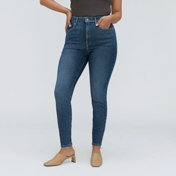 Everlane NWT The Curvy Cropped Way-High Skinny Jean, Authentic Blue, 26 - Picture 3 of 11